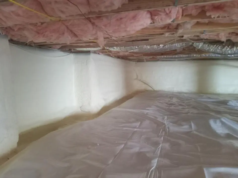 Crawl space encapsulation with closed-cell spray foam for Attic Insulation in Cleburne